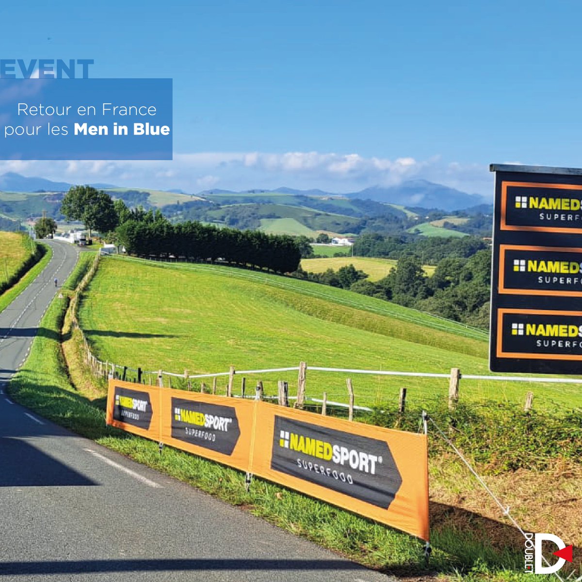 [EVENT] 

🇫🇷 À l’occasion de la 3ème étape du #tdf2023, les Men in Blue sont à Bayonne. Après 2 étapes dans le pays basque espagnol, nos @meninblue_doublet retrouvent la France.

☀️ Le moment de vous partager un sublime cliché pris sous le soleil basque.