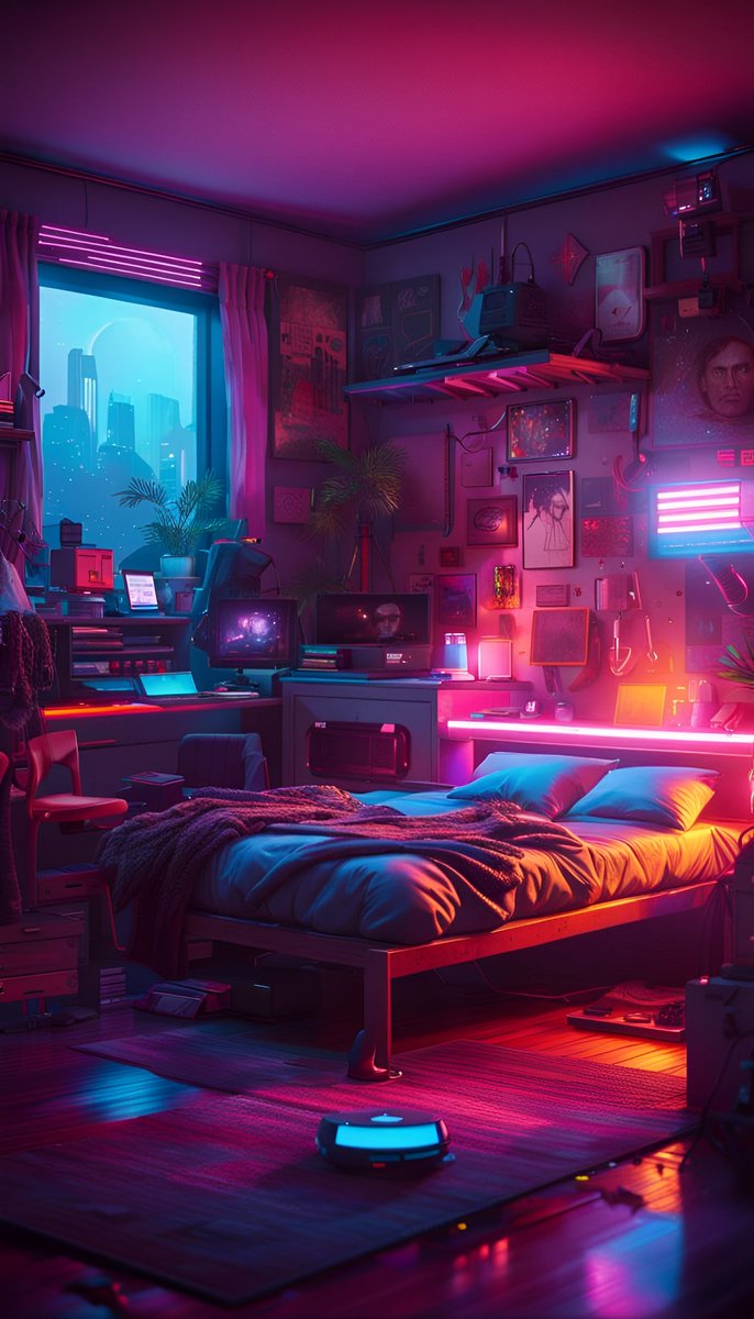 LeechCafe's tweet photo. I'd stay here forever. 

made with @NightCafeStudio 

https://t.co/4I18Dp0zE1

#aiart #nightcafe #digitalart #digitalpainting #digitalillustration #aicreation #abstractart #nightcafestudio #stablediffusion #cozy #synthwave #cyberpunk #bedroom #lofi https://t.co/Mn8QBFEI5t