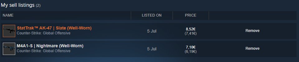 CODEmama2's tweet photo. bro, wtf is going on with csgo community market place, listed 2 items, and they aren't showing up on global listing. i can't be the only one right? https://t.co/7n7nu1c1lb