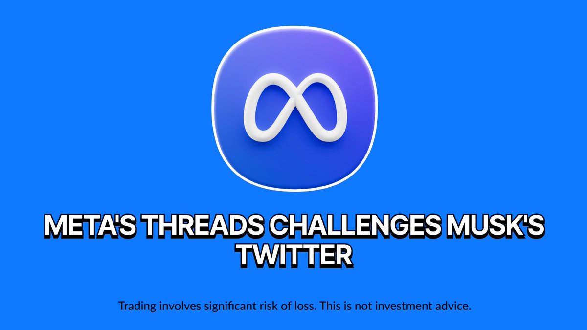 nagacapitalcom's tweet photo. 🚨 As dissatisfaction grows over Elon Musk's management of Twitter, social media titan Meta ($FB) is set to launch a rival platform, Threads.

Read more here 👉🏼 https://t.co/zhCH66Fcmf

* Trading is risky. This is not investment advice https://t.co/6G8nQr7Wxh