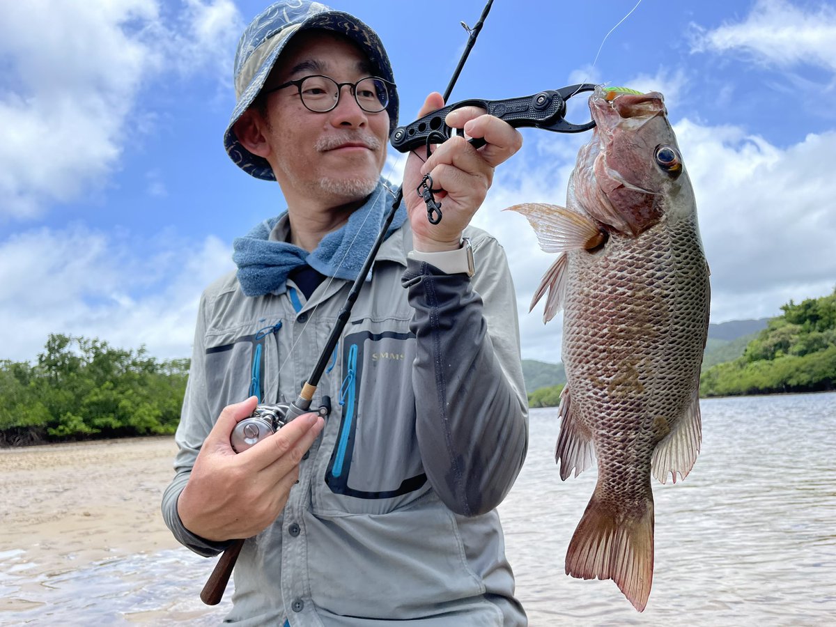 0420_jp's tweet photo. 本日は37cmのジャックで痺れました🤩

連日の爆風ですがマングローブは静かで灼熱です😂
水は2l以上お願いします🤲 https://t.co/OJPvVnmE7g