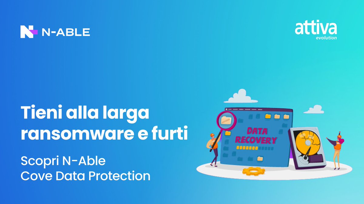AttivaEvolution's tweet image. ✅Con il #DisasterRecovery di Cove, la tranquillità non ti costerà cara.

#CoveDataProtection di @Nable è molto più di una semplice soluzione di #backup. 🔐 Vorresti conoscere tutte le potenzialità della soluzione? Scopri di più ➡️
attivaevolution.com/Tecnologie/N-A…