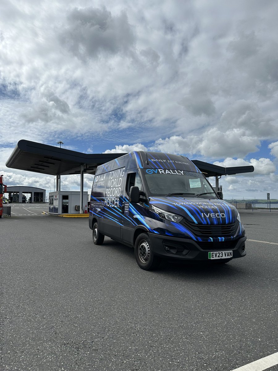 IVECOUK's tweet photo. Day three of the @rally_ev @GreenFleetNews. We’re about to get on the ferry from Scotland to Northern Ireland. #evrally #collaboration #netzero #evferry https://t.co/sgGcQI8WLA