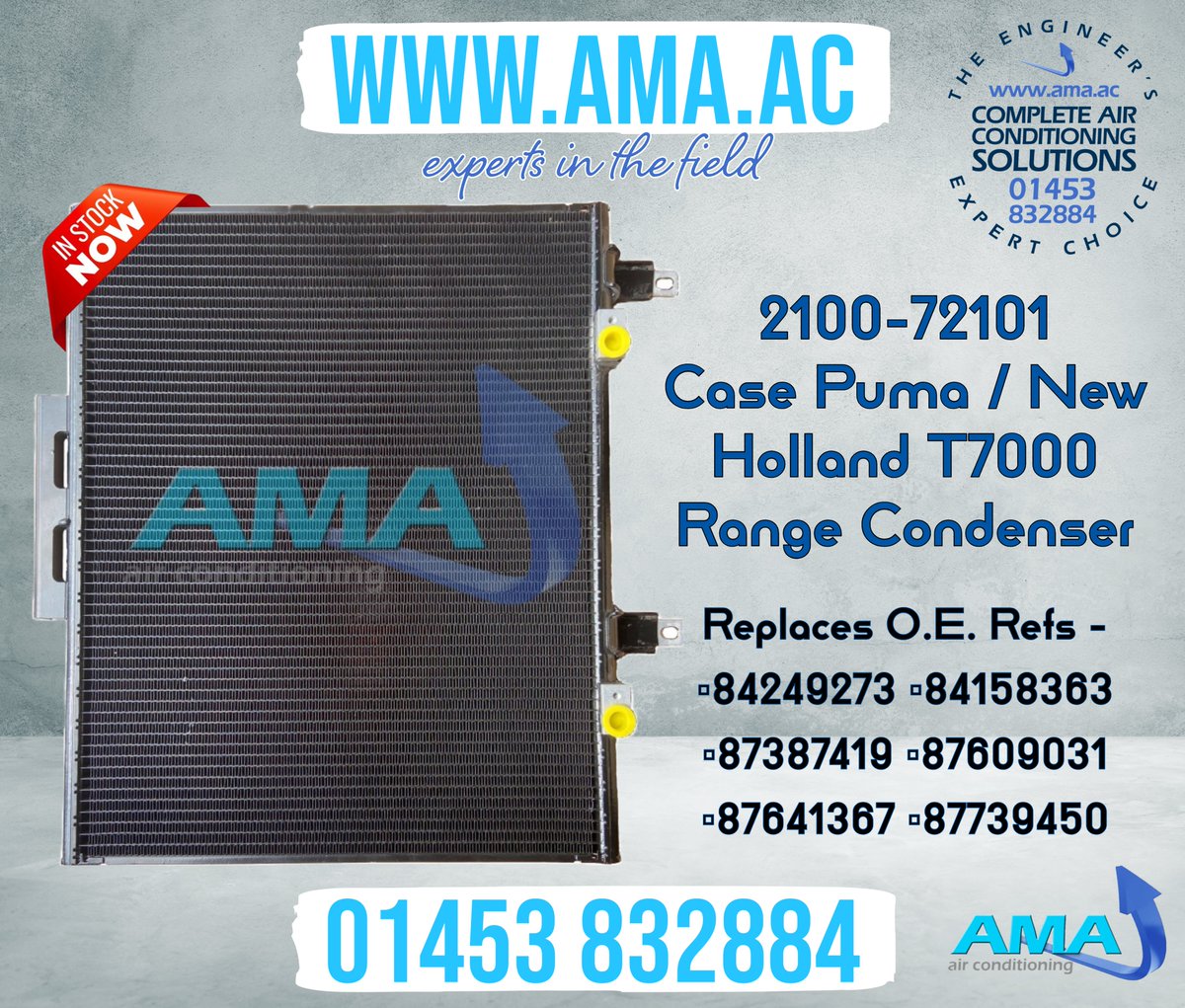 🚨BACK IN STOCK!!🚨
Case Puma / New Holland T7000 Range condensers now back in stock at AMA👌 Log-in to ama.ac to see live pricing🚜❄