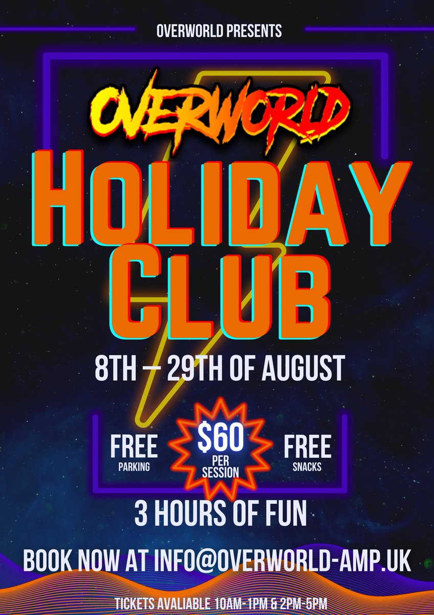 overworldamp's tweet photo. Our Holiday Club is only a month away!🤩
Which one of our posters is your favourite?🤔
Remember to book your tickets by emailing info@overworld-amp.uk
#Overworld #OverworldHolidayClub #OWHC #OverworldCamberley https://t.co/4LdluLlw3h
