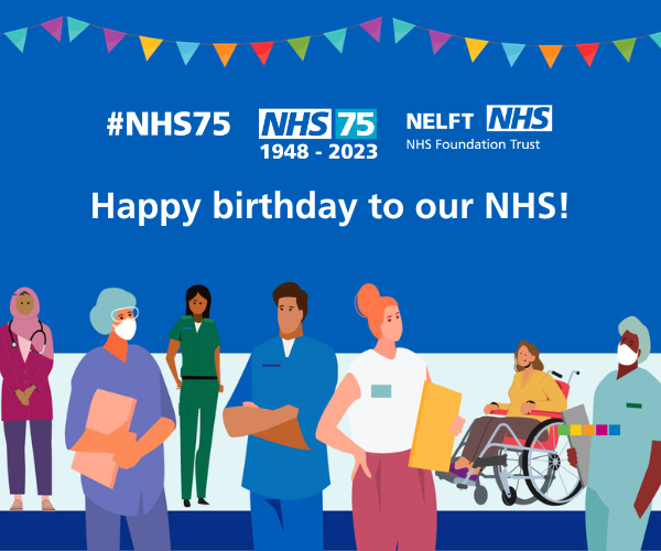 NELFT's tweet photo. It's our 75th birthday!

Thank you to all our NHS colleagues, volunteers and support staff, past and present, for providing care to those who need it most for the last 75 years and for making a difference to lives every day.

#NHS75 https://t.co/FiABLOT3dD