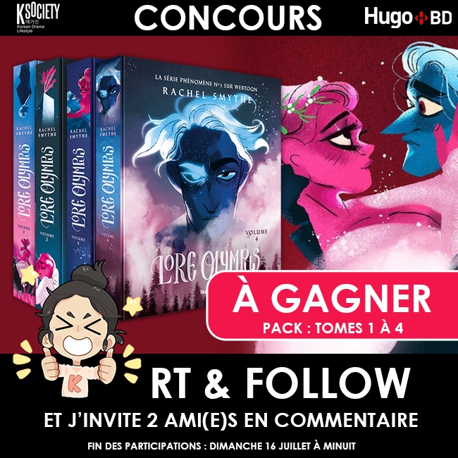 ksociety_mag's tweet photo. #CONCOURS - À GAGNER un super lot🎁 de Lore Olympus avec les tomes 1 à 4 !

⭐️Pour participer :
RT &amp; FOLLOW @ksociety_mag et @Hugo_Publishing
J’invite 2 ami(e)s en commentaire.

Fin des participations le 16/07/2023 à 23:59

⭐️https://t.co/XVnPD7BBmb https://t.co/JTZUjKOGrt
