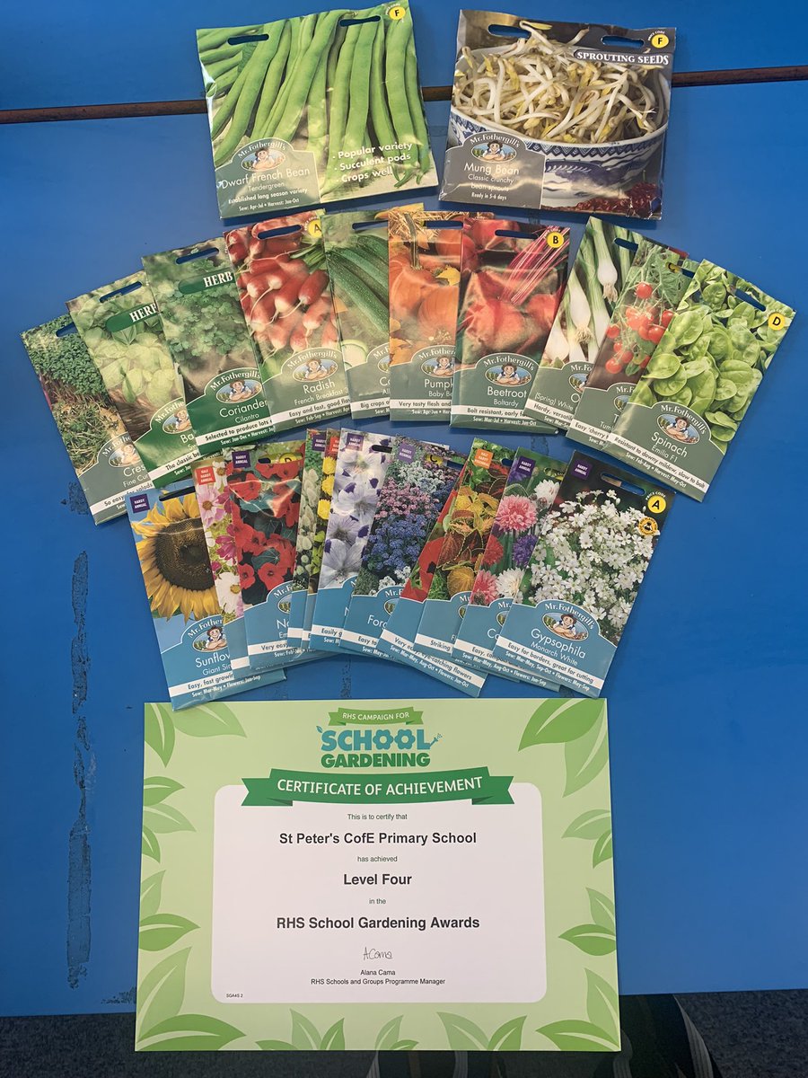 StPetersEarth's tweet photo. We now have our level 4 and we are so excited to get planting all of our lovely prizes!! 🌟 @RHSSchools @The_RHS https://t.co/Ixs9VPe4Hm