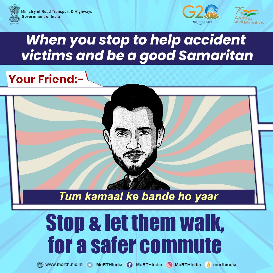 Being a Good Samaritan means slowing down, stopping, and extending a helping hand to accident victims—because compassion makes the world a better place.
#BeRoadSmart