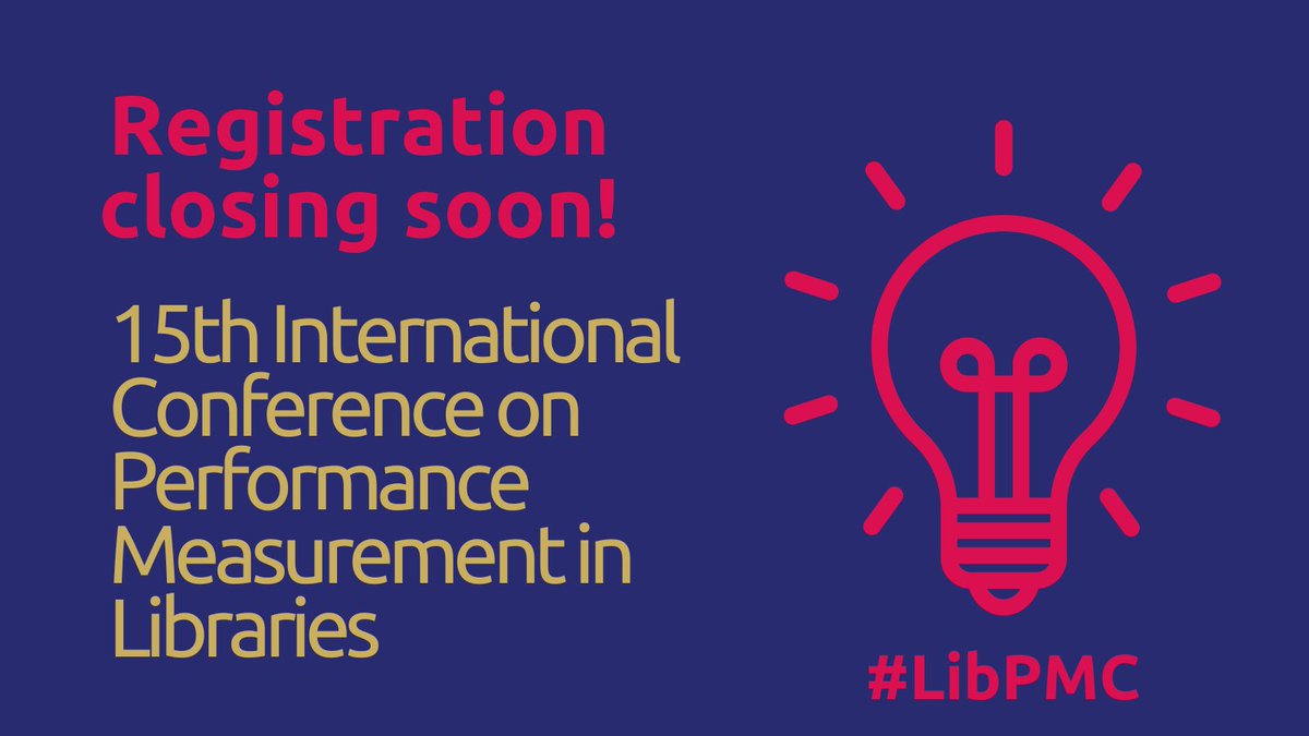 Less than two days until registration closes. Any last minute attendees to LibPMC conference next week? Dial in from the comfort of your own home. 

Check out our incredible programme of speakers: libraryperformance.org