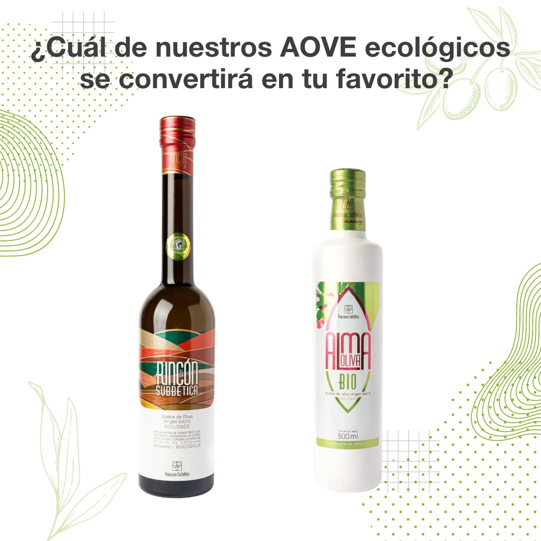 almasubbetica's tweet photo. 🫒 Descubre la excelencia de nuestros AOVE ecológicos y elige tu favorito. 🌿 Con el #Almaoliva BIO y #RincónDeLaSubbética, te invitamos a disfrutar de la pureza y calidad de dos auténticas joyas gastronómicas. https://t.co/5BcukpM0Qv