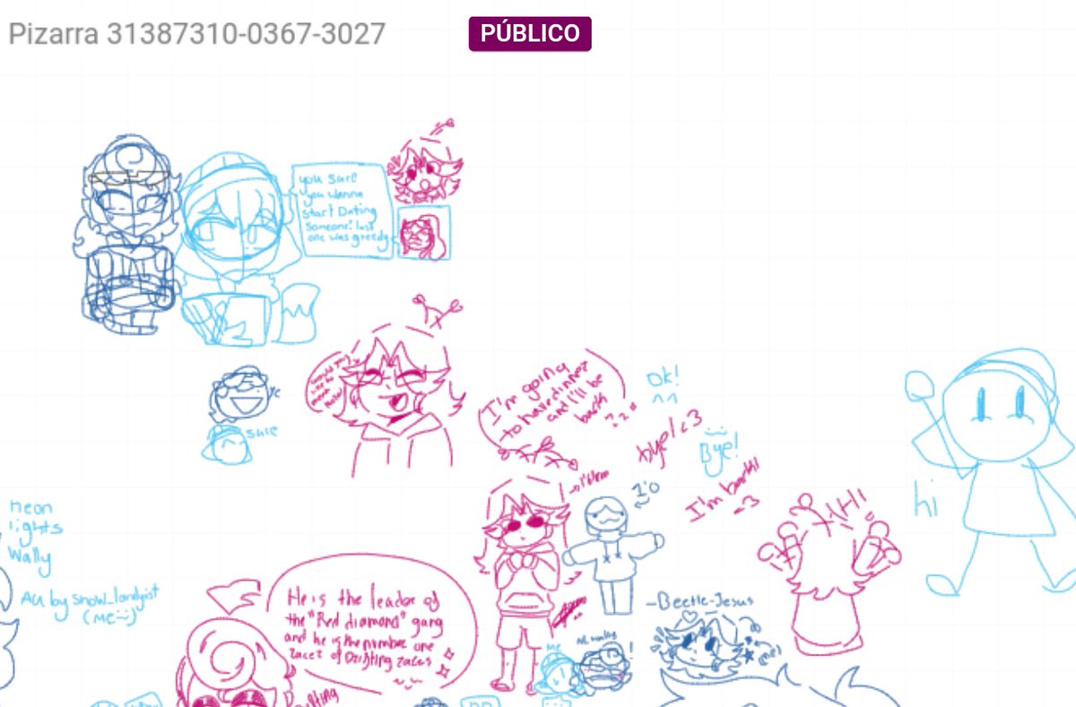 jupiterartboy06's tweet photo. Aquí les dejo algunos dibujos en una pizarra de dibujo compartida en público de un artista de habla inglesa, yo les dejo aquí mismo mi propia pizarra pública para que puedan unirse a dibujar junto a mi
https://t.co/yOmhu2dAy0
No duden en ir!!!
#drawing #dibujarjuntos #unanse https://t.co/eUbuQCqVnQ