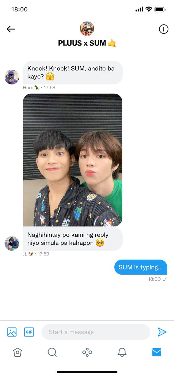 pluus_official's tweet photo. [SUM 3rd Monthsary]

🔔 Bzz-bzz~

You received a message from Haro 🦖 and JL 🐶 What will you reply, SUM? ☺️

#PLUUS #AlwaysPLUUS #PLUUSHaro #PLUUSJL #SUMnisintaTime #3rdSUMonthsary https://t.co/omthCMw90F