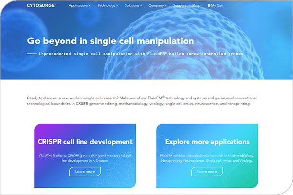 cytosurge's tweet photo. Explore groundbreaking #singlecell solutions with Cytosurge.

🧬Experience precise high-quality single cell #CRISPR #genomeediting with our CellEDIT Service.

🔬 Revolutionize single cell gene expression profiling with #FluidFM technology.

Learn more👉https://t.co/d7UyYIIl9h https://t.co/rittPc6dQu