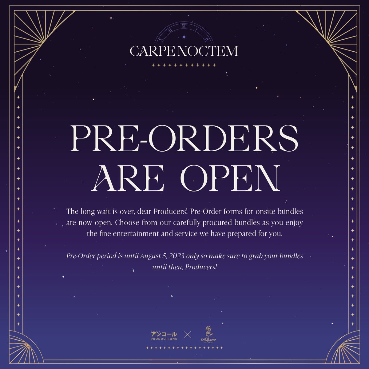 EncoreProdPH's tweet photo. The long wait is over, dear Producers! Pre 0rder forms for onsite bundles are now open. 

Choose from our carefully-procured bundles as you enjoy the fine entertainment and service we have prepared for you.

#CarpeNoctemEP2023 https://t.co/55FdKfqAb1