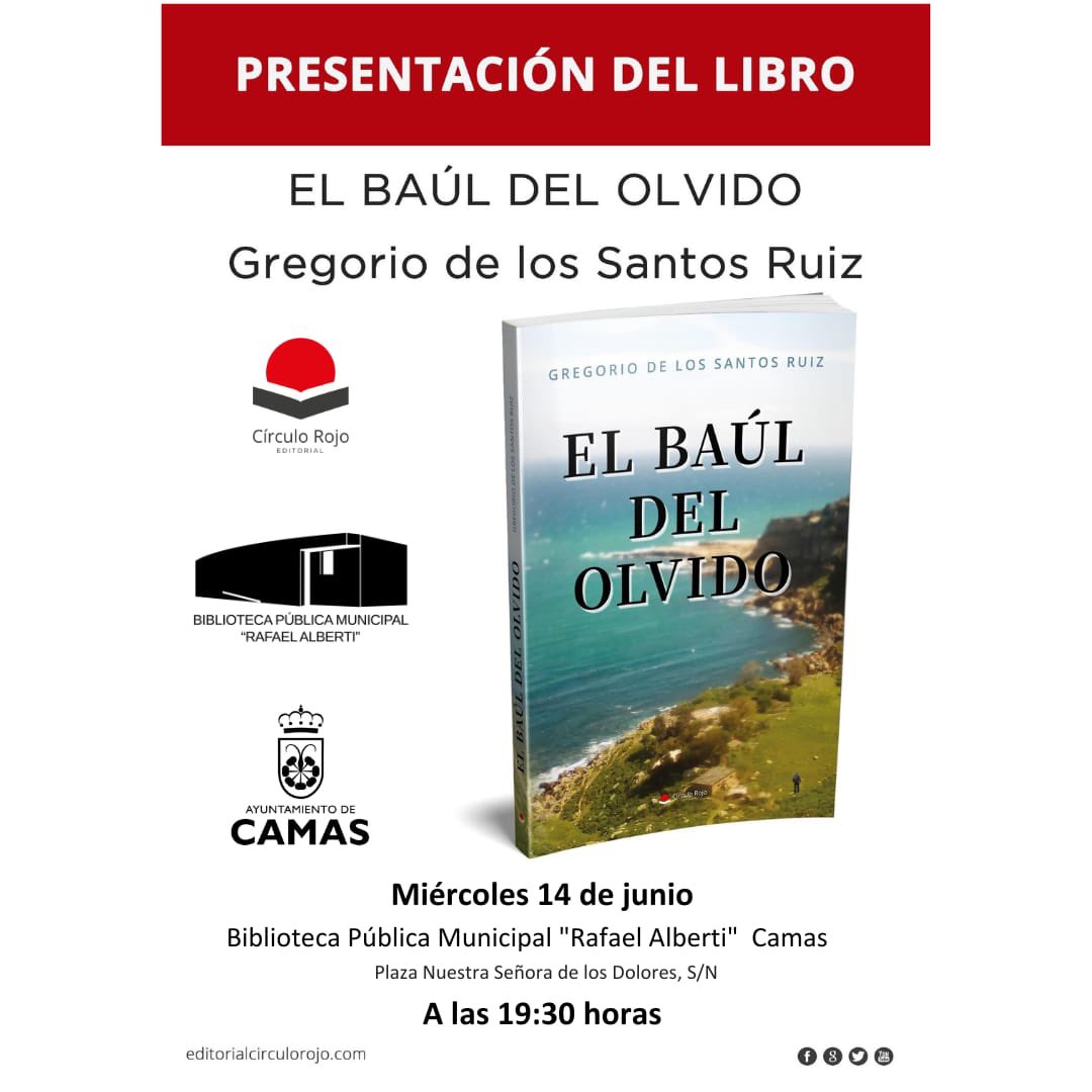 GregoSantos57's tweet photo. 📣Presentación de mi novela 
📕 #elbaúldelolvido en Camas
📍Biblioteca municipal Rafael Alberti https://t.co/w3AYyUZyFD