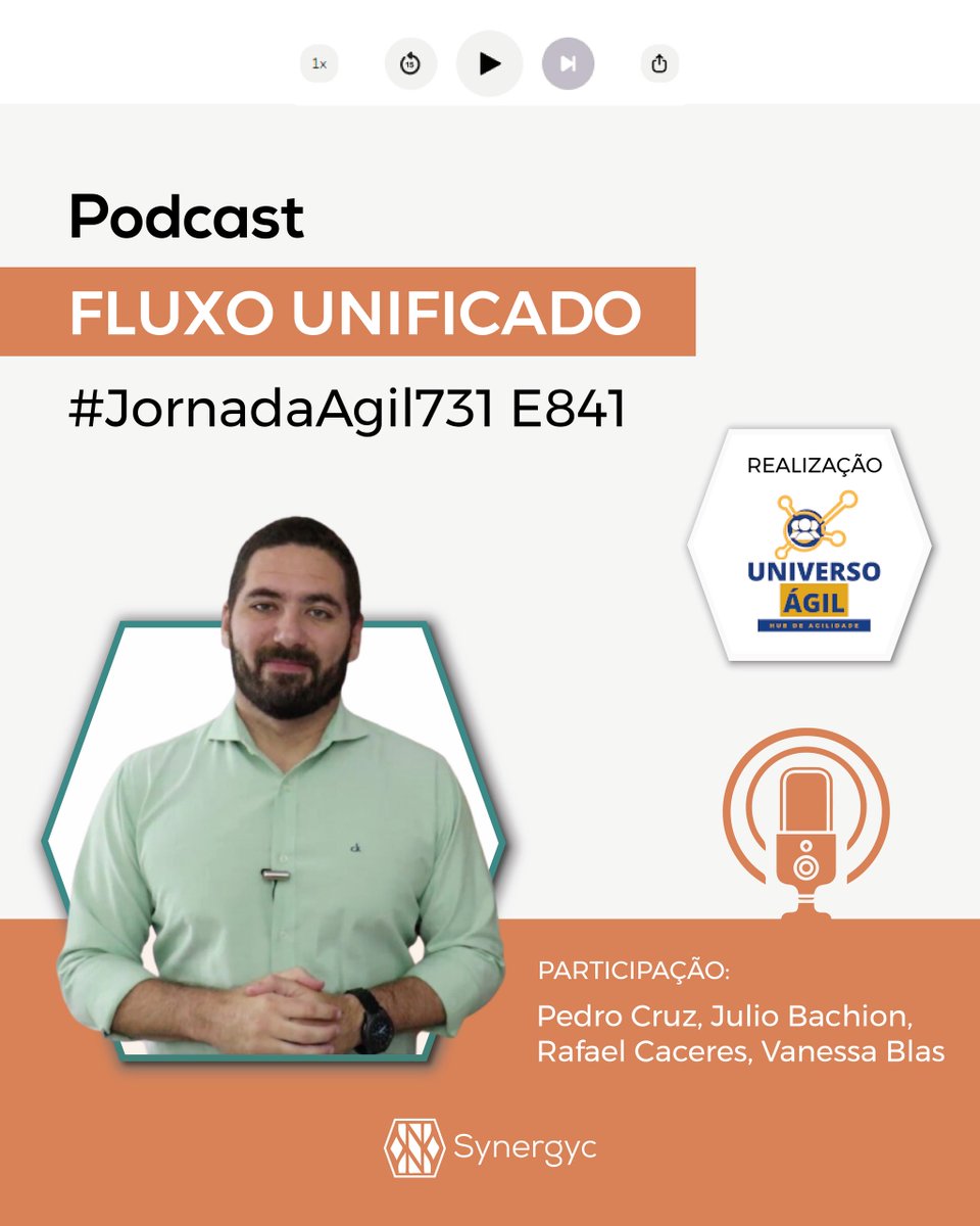 Synergyc_co's tweet photo. O fundador da Synergyc, Pedro Cruz, participou do podcast #JornadaAgil731 para falar sobre práticas ágeis e Fluxo Unificado. Ouça agora: https://t.co/KGAEF4yT6Z
#synergyc #JornadaAgil731 #metodosageis #medologiasageis #agile #fluxounificado https://t.co/rZPWZv7FWz