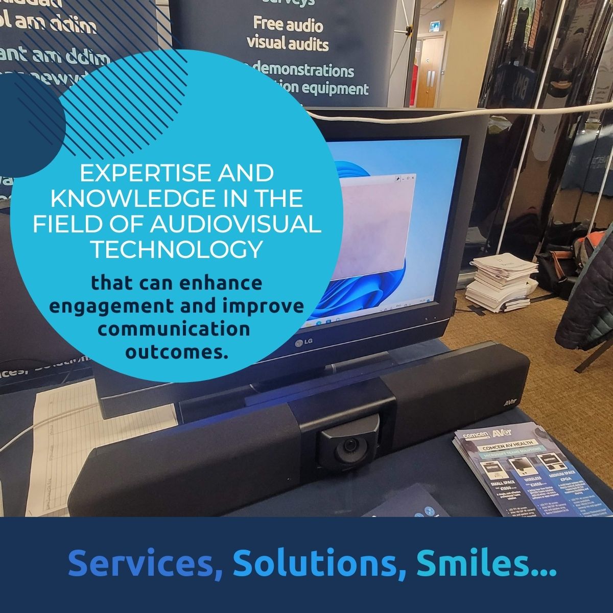Comcen_Online's tweet photo. Elevate your #communication game with our expertise in #audiovisual #technology! We can help enhance engagement and improve communication outcomes. 💻 

#audiovisualtech #expertise #communication #ServicesSolutionsSmiles https://t.co/SRC8cHDWJn