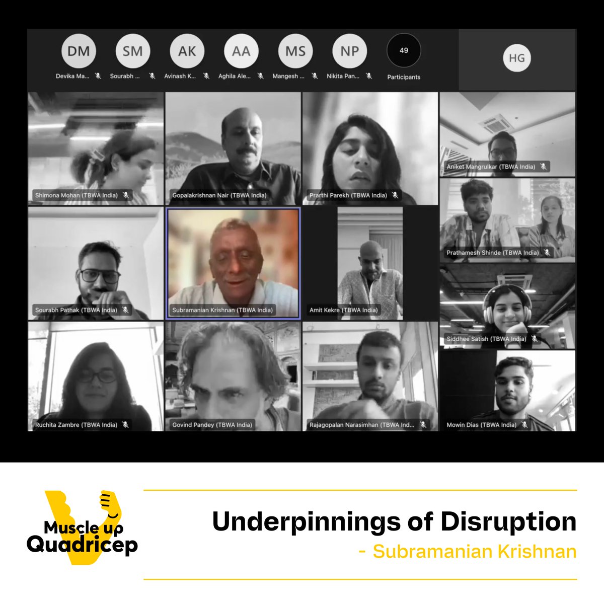 TBWA_India's tweet photo. Muscle up Quadricep is in full swing.
Our Muscle up sessions have been truly enlightening, leaving us super eager to learn even more from the sessions yet to come.
#MuscleUp #LetsUpskill #TBWAIndia #LetsDisrupt https://t.co/ZnbTZIKXxz