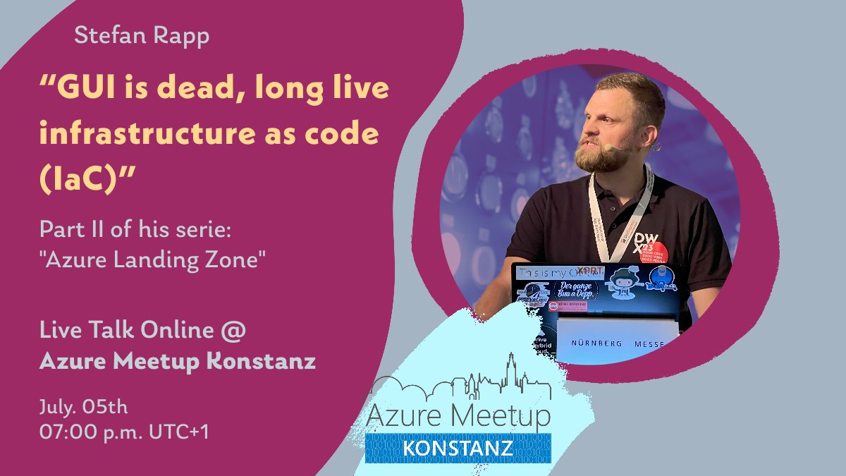 #IaC with #Terraform in Azure is a topic that Stefan Rapp discusses today. Don't miss it and RSVP!! 5th July 7 pm. UTC+1
It's the second part of his series Azure LandingZone
bit.ly/43f6H4V