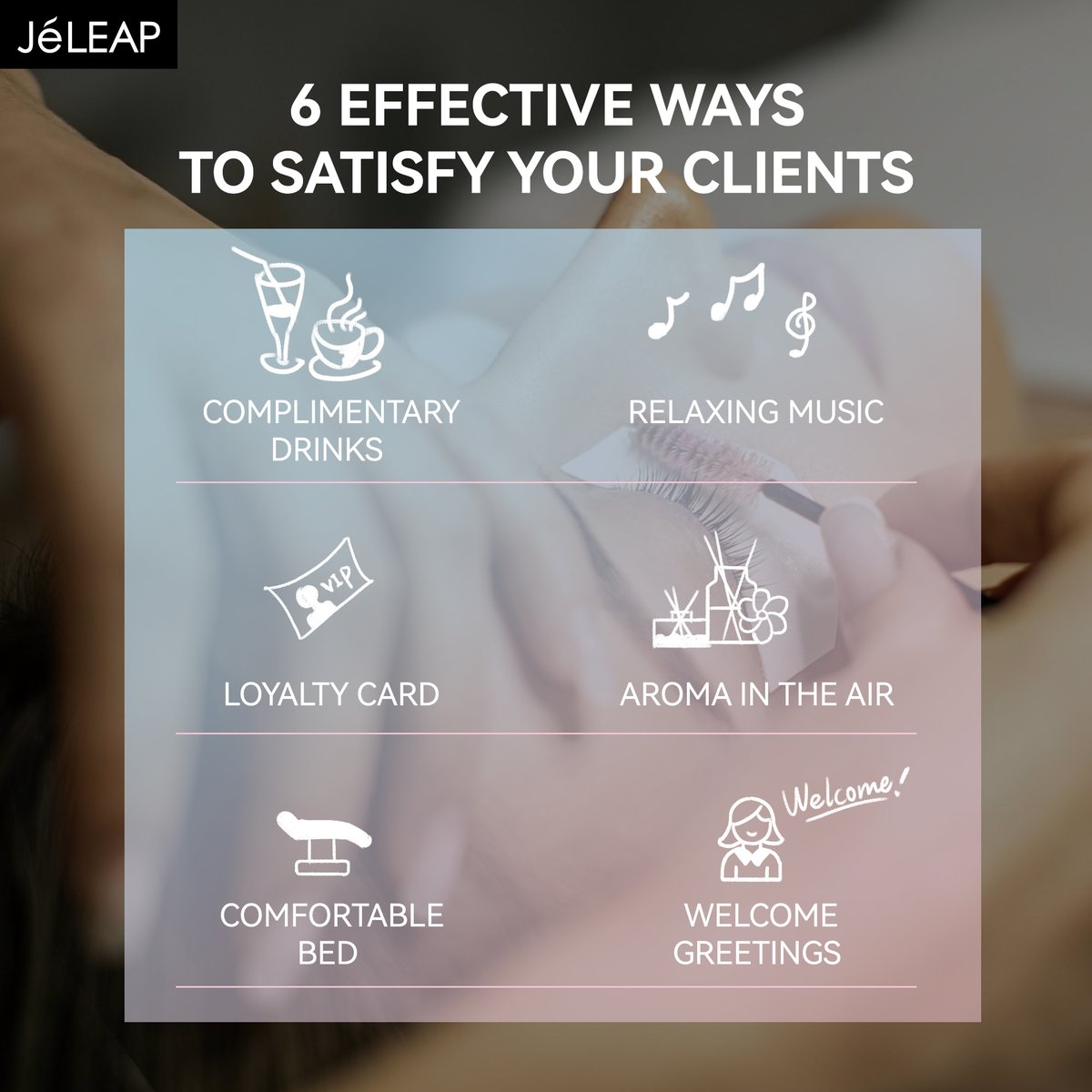 1IN2Iu5wxpeWnNI's tweet image. 𝐇𝐎𝐖 𝐓𝐎 𝐌𝐀𝐊𝐄 𝐘𝐎𝐔𝐑 𝐂𝐋𝐈𝐄𝐍𝐓𝐒 𝐅𝐄𝐄𝐋 𝐋𝐈𝐊𝐄 𝐀 𝐕𝐈𝐏? 
Many clients love to feel special during their appointment. They wish to be treated as a VIP. From the welcome greeting to a comfortable bed, here&apos;s how you can meet their needs.🥰
#lashtip #lashtips