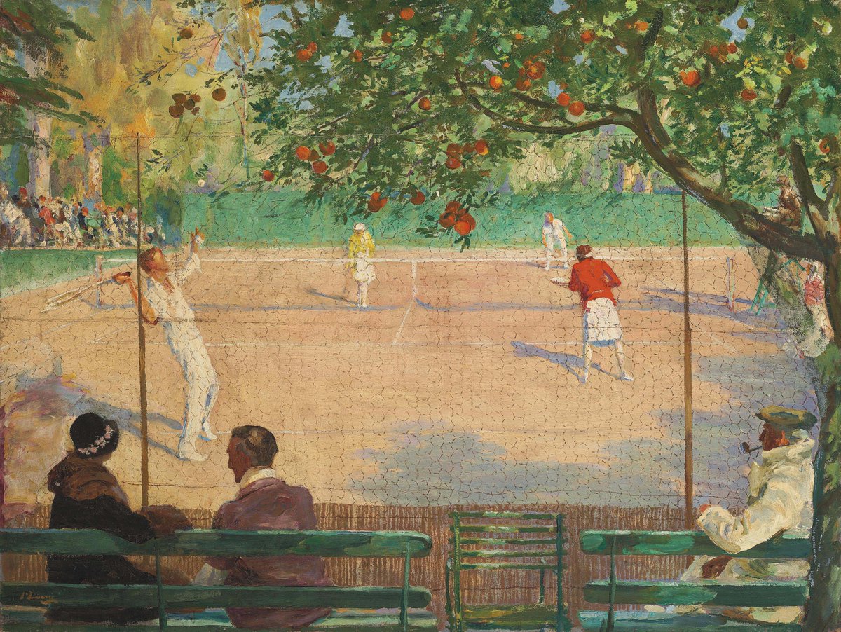 Tennis, Hotel Beau Site, Cannes by Sir John Lavery RA 1929 Oil on Canvas (Private Collection)