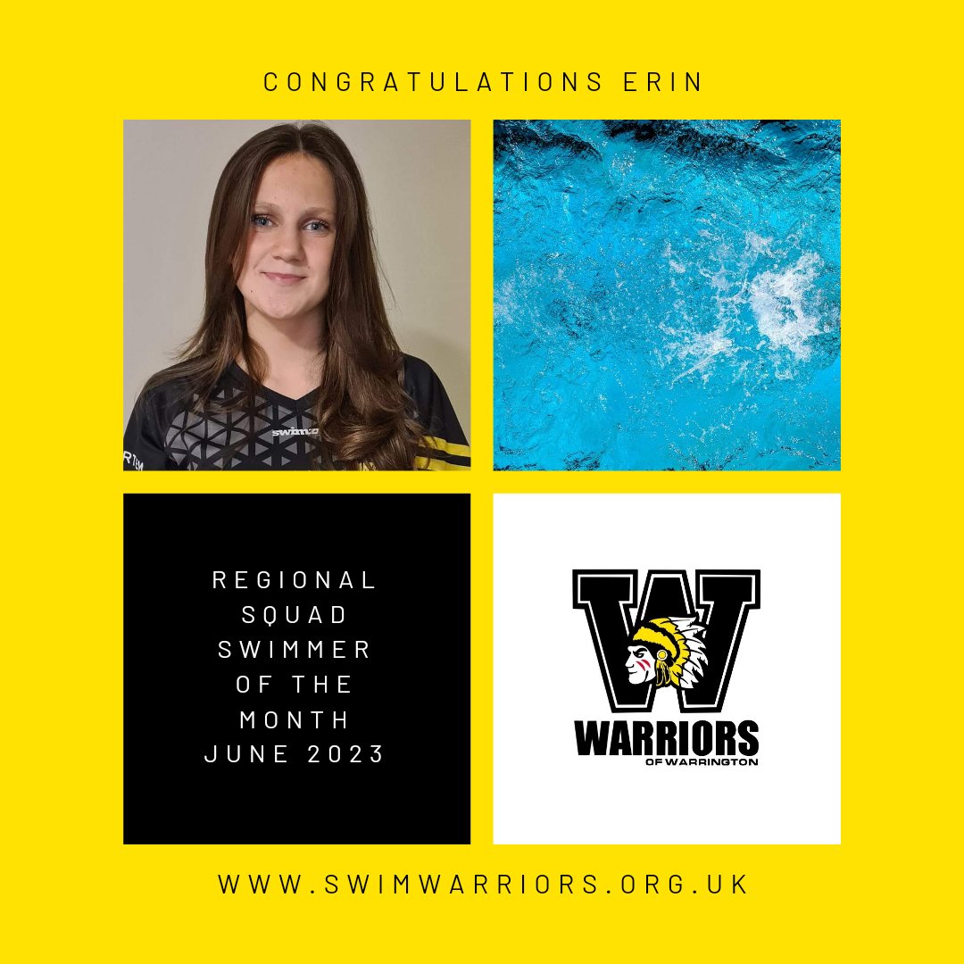 SwimWarriors's tweet photo. Congratulations to Erin, 'Regional Squad' Swimmer of the month June 2023 πͺπππ¦π¦π¦
#warriorsofwarrington #warrington #cheshireswimming #Cheshire #swimmerofthemonth #swimenglandnorthwest #swimengland #swimclub #competitiveswimming #swimmingclub #swimming #swim https://t.co/Qiv9NEgeXB