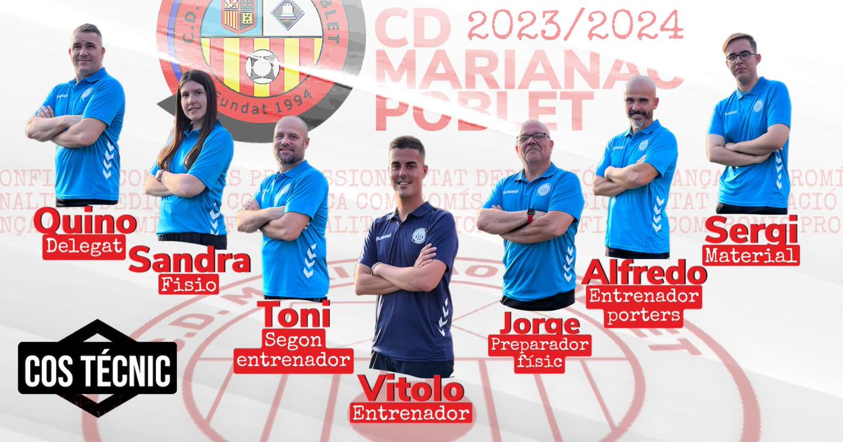 #PrimerEquipo 🔴⚫
🔝 Cuerpo Técnico 2023/24
#SomMarianao
#2Cat3
