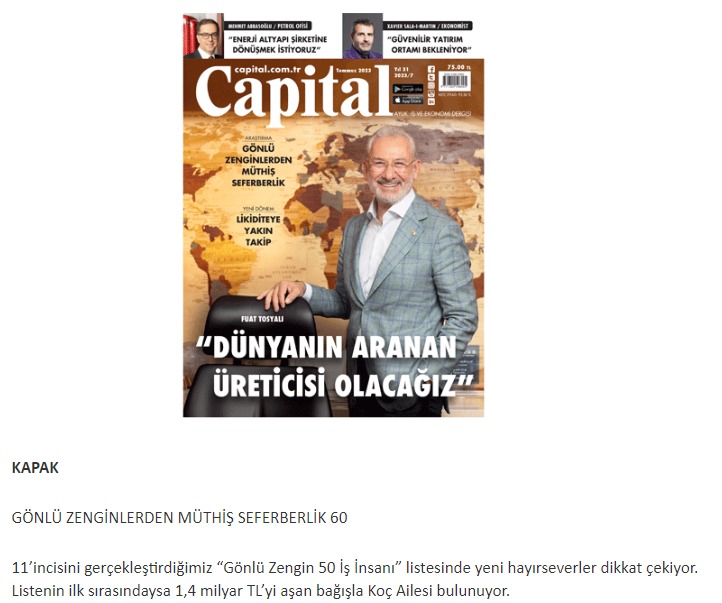 Kapitalizm ideolojisini öyle bir içselleştiriyor ki bizden çaldıkları ile servet yapanların ne kadar hayırsever olduğuna sevinmemiz gerekiyor.