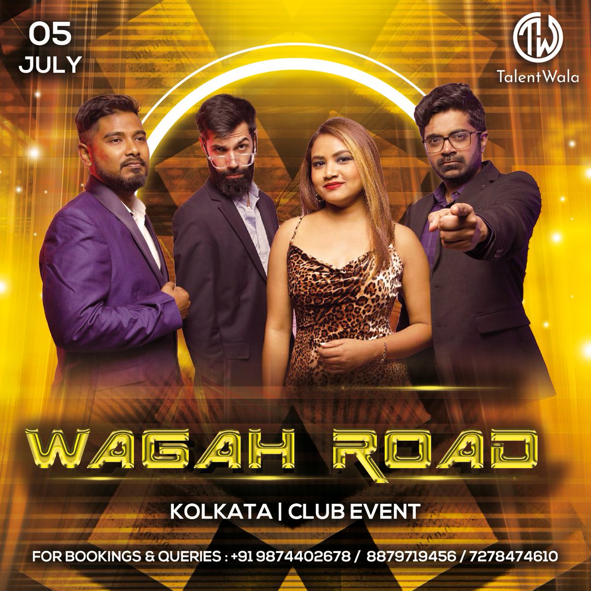 Sound checked✅ Lights checked✅ Are you ready❓
.
WAGAH Road is gearing up for the most exciting 🔥club event in Kolkata.
.
#rockband #rockmusic #rocksong #kolkataevents #nightlife #bandmanagement #talentwala