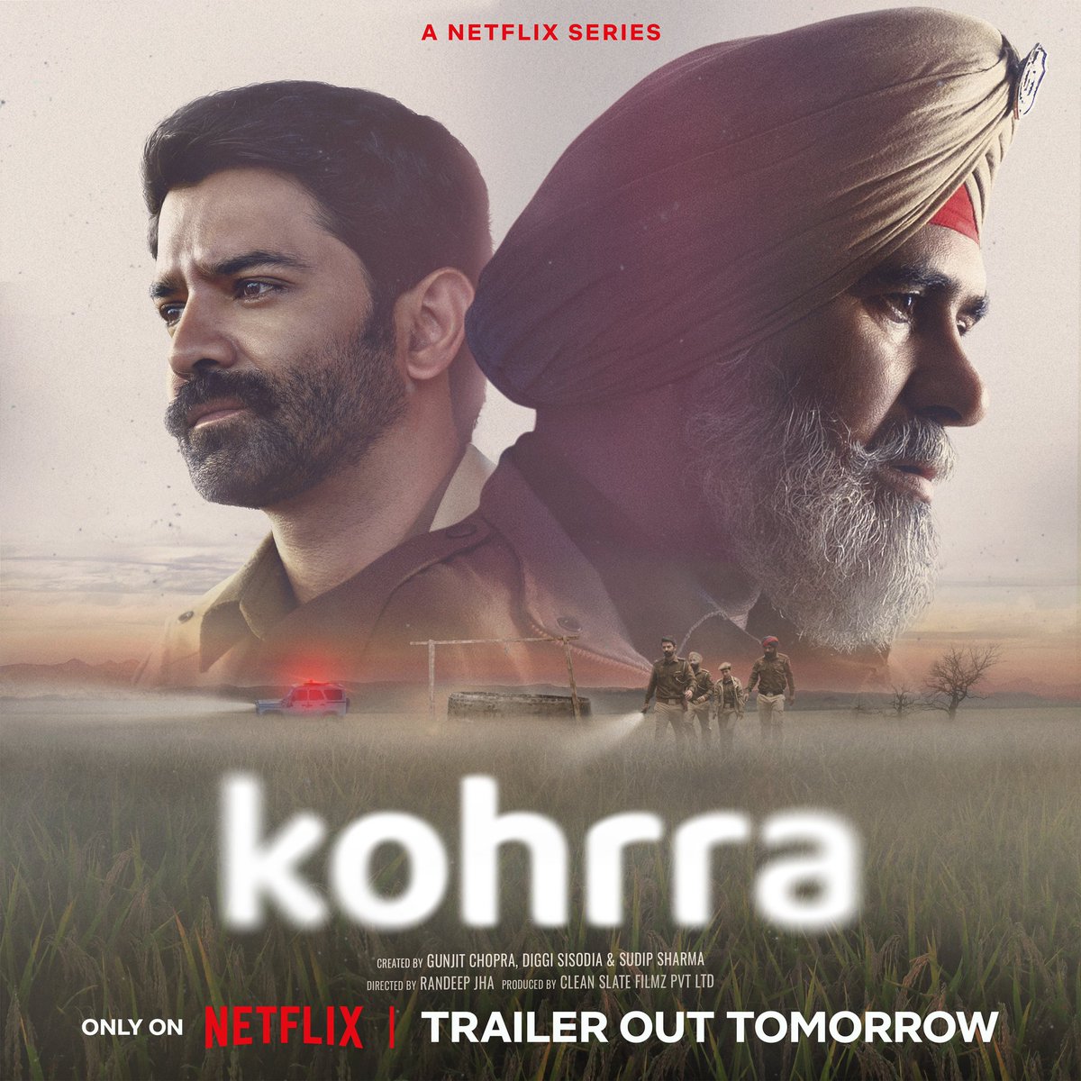 NetflixIndia's tweet photo. Jhooth ke peeche chipe sach ko kaise dhundhe jab crime aur suspense ka #Kohrra chaaya ho? 
Find out soon, trailer out tomorrow!

#KohrraOnNetflix https://t.co/0QOfSw92qA