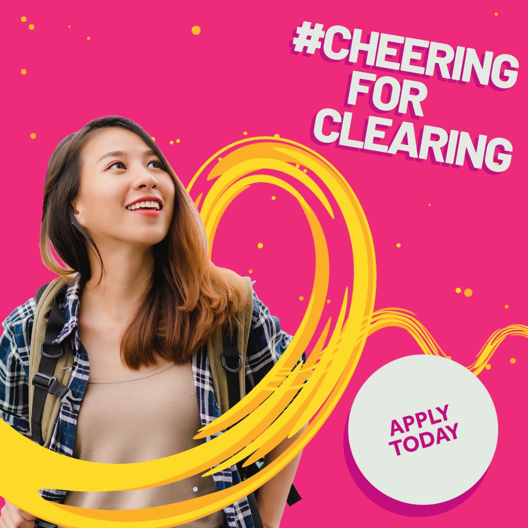 marjonuni's tweet photo. Clearing 2023 is now open 🤩

Interested in studying at University? You can apply for a place at Marjon today and arrive this September. 

Find out more and apply now: https://t.co/jSsU4LtXxw

Call our Clearing Hotline: 0800 015 2534

#CheeringForClearing https://t.co/Rwf7xFxTzw