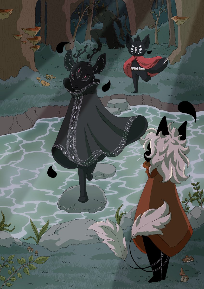 Cryptids on a little walkie.
Bigger artfight attack!