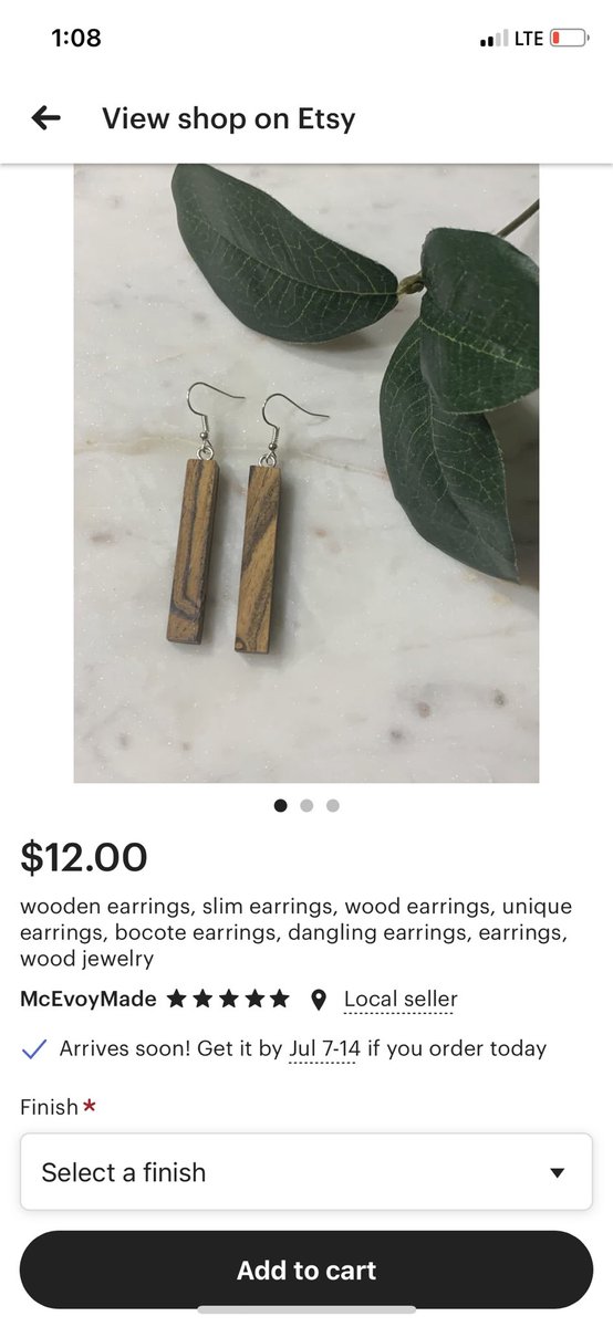 McEvoyMade's tweet photo. Go show the shop some love by buying a pair of exotic wood earrings! https://t.co/v25nVwMYgt