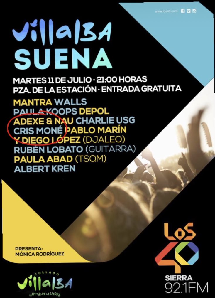 CrisMoneCFO_'s tweet photo. No os podéis perder a nuestra @CrisMoneOficial el próximo 11 de julio en Los 40 de Collado Villalba! 😍😍🫶🏼🫶🏼 https://t.co/nqtbOGrVaG