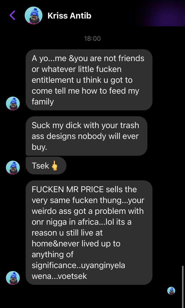 Katsuhiro87's tweet photo. @krissantibworld So you get all buckled and personal from being asked a question? Outchea claiming to feed your family, what family? 

Mr Price licenses their things, do you also do that?! 

If you’re not, you’re ripping people off!! https://t.co/RXexfBrSMn