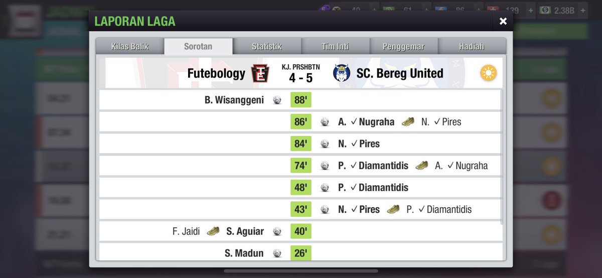 @Liga2TEI <a href="/EljaboysFC/">𝐄𝐥𝐣𝐚𝐛𝐨𝐲𝐬 🦅</a> <a href="/GaragodungFC/">Garagodung FC</a> <a href="/FcStealthh/">FC Stealth</a> <a href="/KharismaRooster/">Kharisma Rooster</a> HASIL PERTANDINGAN MUSIM KE 31 @Liga2TEI 

🗓️ Matchday 5 : 
<a href="/futebology/">BLG (Bench Lebih Gacor)</a> 4️⃣🆚5️⃣ <a href="/BeregUnited/">SC BEREG UNITED</a>