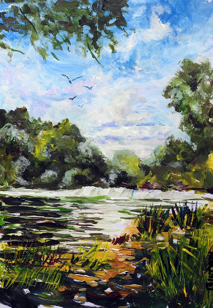 ChrisBilton3's tweet photo. #sprotboroughfalls #neveradullday #ephemerallandscape #paintingoutside #pleinairpainting #directobservation #acrylicpaintings #southyorkshire #biltonart #opencountry #trees #clouds #fineartpaintings #allaprima #impastopainting #Halcyondays #clarifiedimpressionism https://t.co/EB0PksO09z