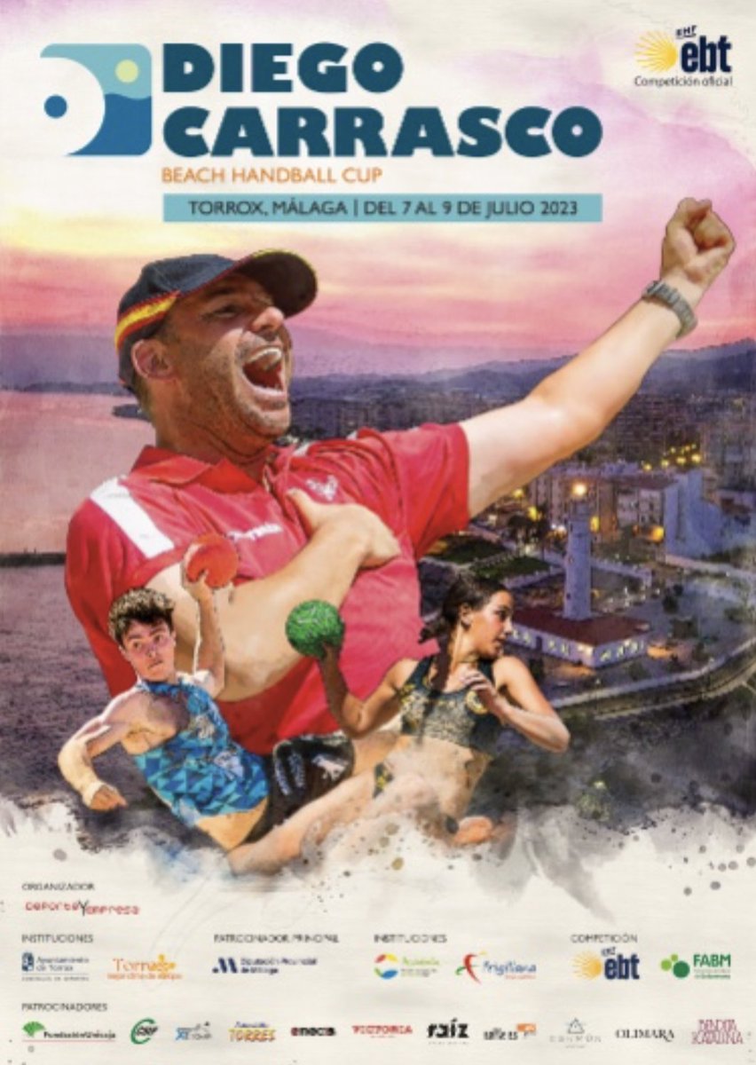 DeportesDipMlg's tweet photo. 🤾‍♂️ ¡El balonmano toma Torrox! Este 7, 8 y 9 de Julio, no te pierdas el evento deportivo "Diego Carrasco BHC" 🏆. Ven y vive la emoción del #Balonmano en #Torrox. #DeportesDiputación #DeporteMálaga #DiegoCarrascoBHC 🎯💪🎉 https://t.co/QEeUNNsi2I