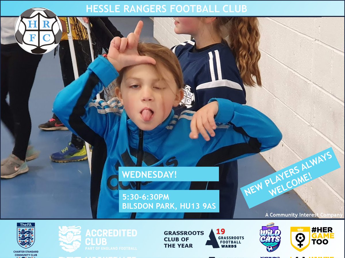 HessleRangers's tweet photo. Only a loser would miss Hessle Rangers #WeetabixWILDCATS tonight! Just turn up, no experience needed and try for free! Outside, whatever the weather!

🔗 https://t.co/QJwkY0u7y7
⏰ 5:30-6:30pm - girls aged 5-11
🌏 Beverley Road, Hessle, HU13 9AS 
💰 £2 (First session is FREE!) https://t.co/0VSpMr1bpR