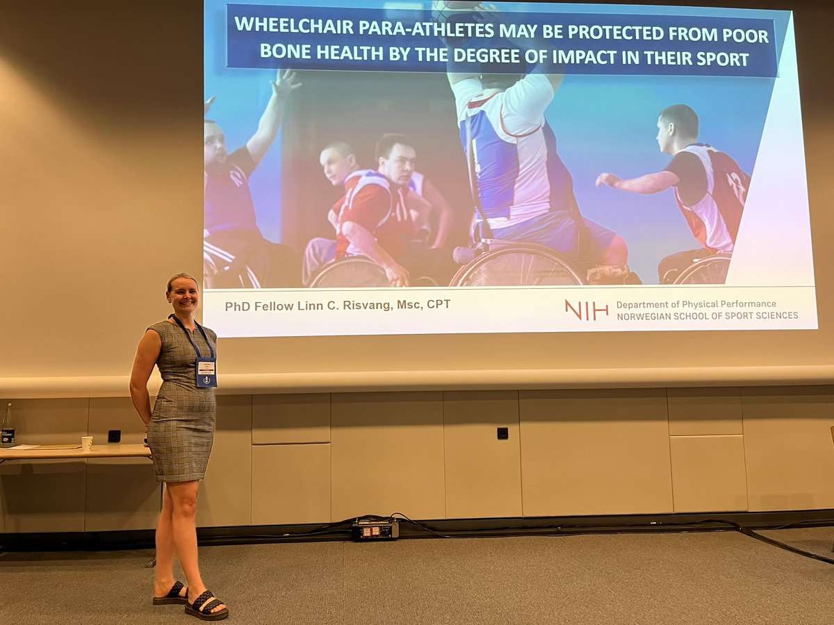 Kicking off <a href="/E_C_S_S/">ECSS</a> with colleague @linnrisvang’s presentation “Wheelchair para-athletes may be protected from poor bone health by the degree of impact in their sport”