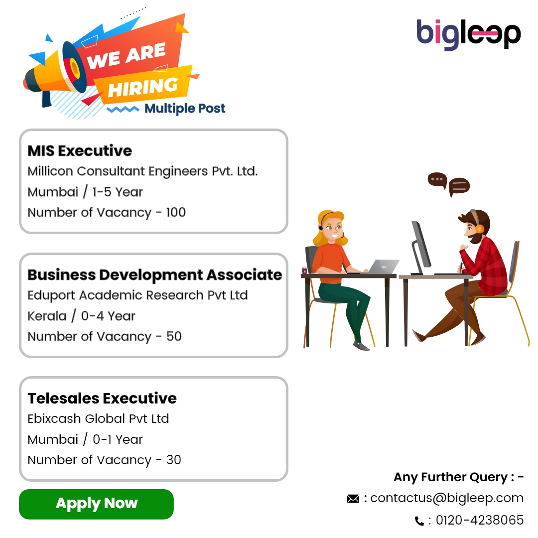 bigleep_india's tweet photo. Hello Seekers,
Register Your profile to apply for better jobs in your location.
Apply Now: https://t.co/aruxe7eOUU
#mutiplejobs #telemarketingjobs #RelationshipManager #telesalesjobs #insurancejobs #misexecutivejobs #businessdevelopmentassociate https://t.co/fhdm29A1Ip