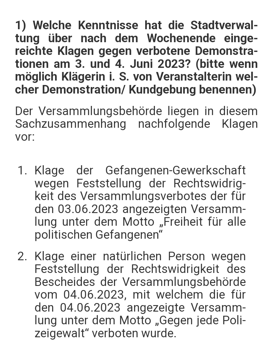 luna_le's tweet photo. Es gibt bis dato zwei Klagen gegen #Versammlungsverbote #le0306 #le0406, so die Stadt in Antwort auf meine Anfrage heute im #srle 1/2
https://t.co/gsw83GXIvC https://t.co/GKBg4Zd0wE