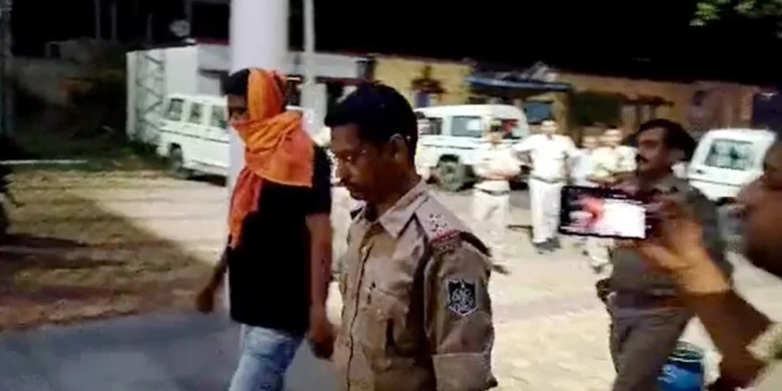 theindntribal's tweet photo. Pravesh Shukla, seen smoking & urinating on a tribal man in a viral video, arrested by @MPPoliceDeptt. Charged under NSA as announced by CM @ChouhanShivraj. BSP chief @Mayawati demands confiscating/demolishing Shukla’s property.
#MPshocker #adivasi #ST #attrocity #justice https://t.co/SAWWeOWVsB