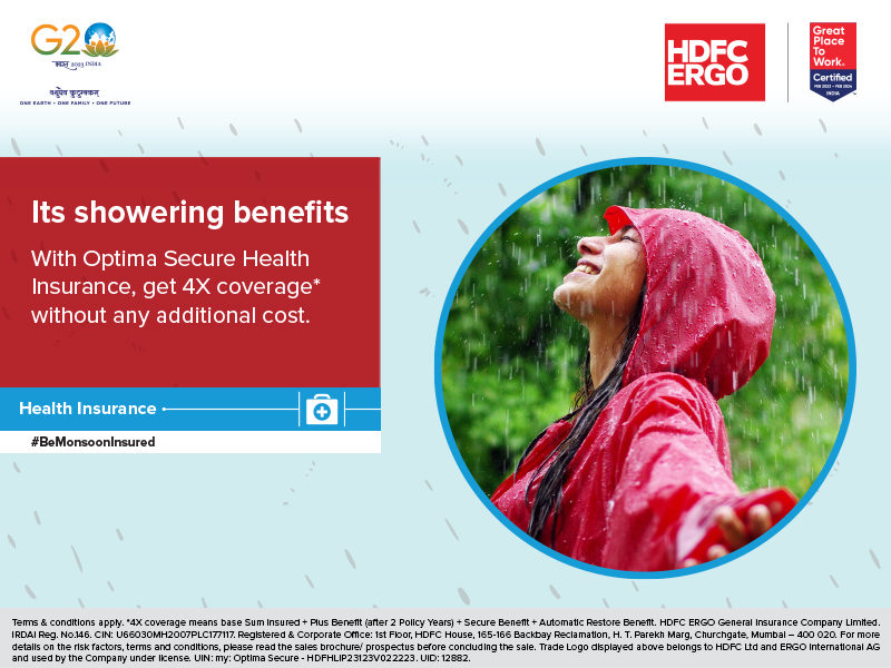 Rohit_jcpl's tweet photo. HDFC ERGO's Optima Secure health insurance offers 4X coverage at no additional cost. Enjoy a happy monsoon season without worrying about unexpected medical expenses!
#BeMonsoonInsured https://t.co/xBvrkpBiRk https://t.co/A0cLiF6PdY