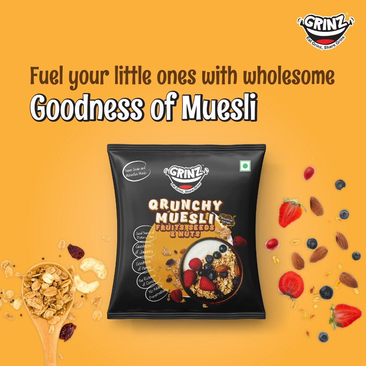 Grinz__'s tweet photo. Fuel Your Body with a Wholesome Fusion Breakfast  of Flavour and Nourishment from Fruits, Seeds &amp; Nuts😜
Order now- https://t.co/U5s0PLUAgw
Contact us -https://t.co/sTeo5kaz8j
#Grinnerz #GrinzCommunity #GrinzSquad #HealthySnacking #snacking #getgrinz #muesli #quinoa #bajra #ragi https://t.co/jCmqEXgpcB
