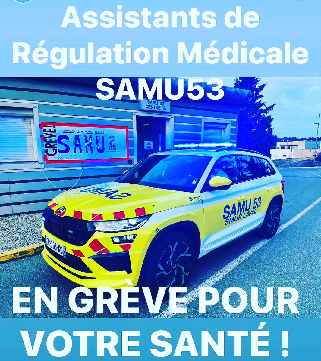 Remybesson's tweet photo. 🛑ARM SAMU53 EN GRÈVE !🛑
✍️Venez signer notre bâche en soutien,    devant les locaux du SAMUCentre 15 ! ❌Non Mme @agnesfirmin le Service d’Accès aux Soins n’est pas en place en #Mayenne, le seule en place s’est le #SAS d’attente du #Centre15 et les délais d’attente s’allongent! https://t.co/mrBhiidWyM