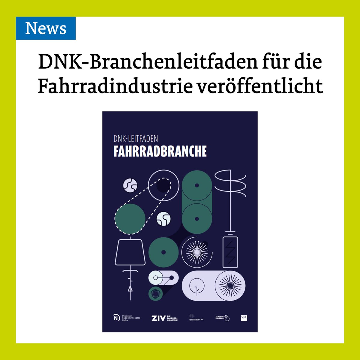 #News: Die Fahrradwirtschaftsverbände @Bicycle_Ind_GER, @der_vsf und @ZukunftFahrrad sowie BIKEBRAINPOOL haben auf der #Eurobike 2023 einen #DNK-Branchenleitfaden für die Fahrradindustrie veröffentlicht.
Zum Leitfaden
▶️deutscher-nachhaltigkeitskodex.de/de-DE/Document…