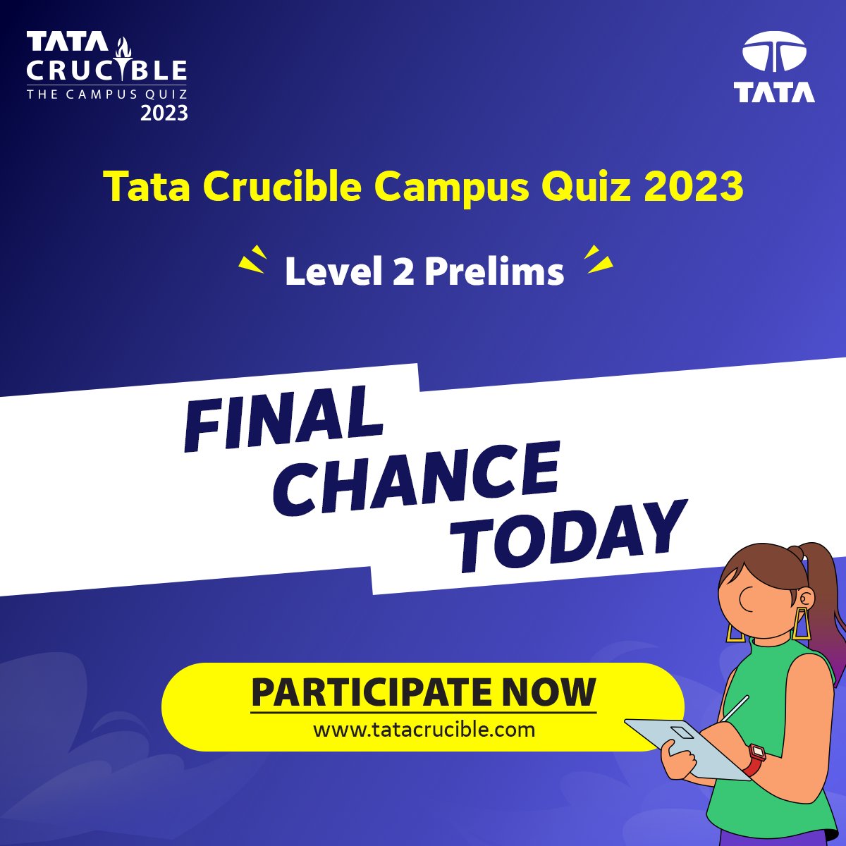 Tata Crucible on Twitter "Here's your last chance to make it to the on