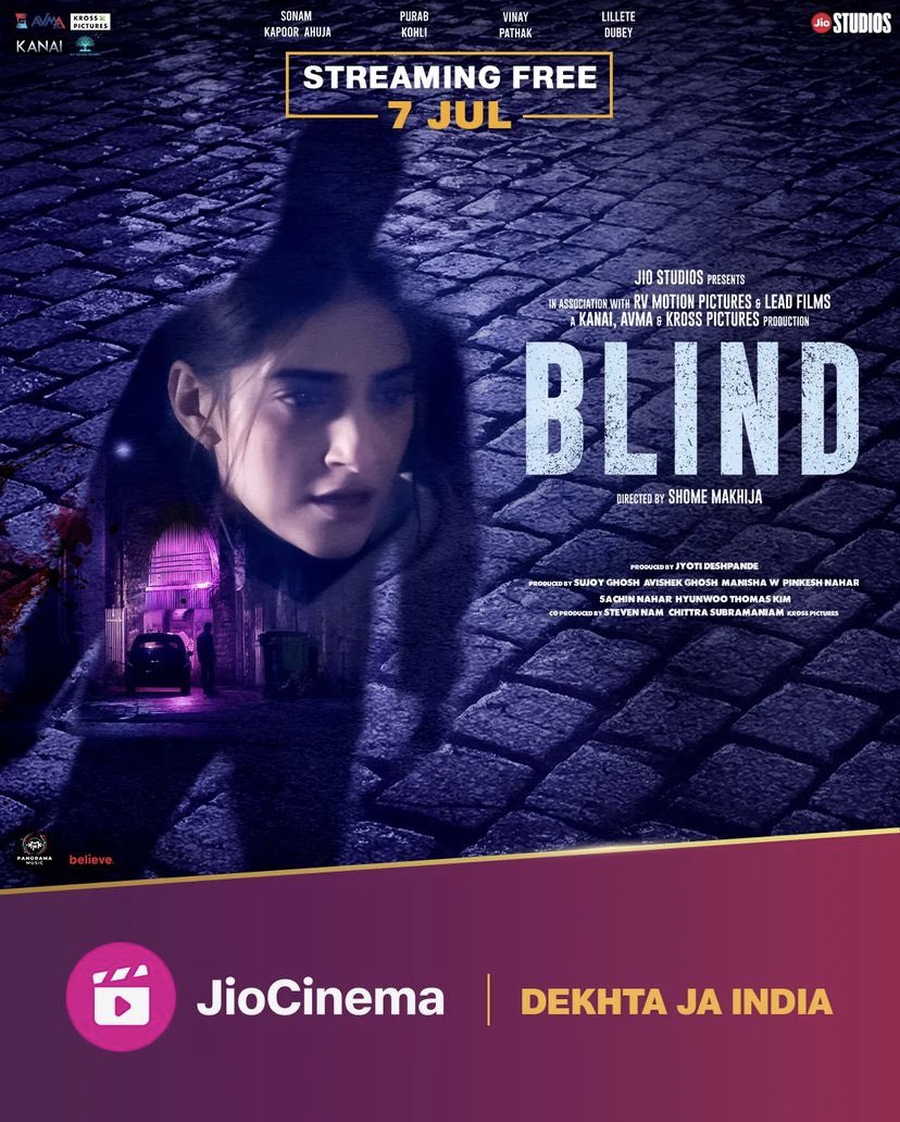KrossPicturesIn (@kross_pictures) on Twitter photo Kross Pictures is thrilled to announce Blind, featuring the talented Sonam Kapoor & Purab Kohli.
Streaming from 7th for free on JioCinema!
<a href="/kross_pictures/">KrossPicturesIn</a> <a href="/HyunwooThomas/">Hyunwoo (Thomas) Kim</a> <a href="/StevenNamPD/">Steven Nam</a> <a href="/sonamakapoor/">Sonam K Ahuja</a> <a href="/Shomemakhija/">Shome</a>
#KrossPictures #Blind #AVMA #JioStudios #SujoyGhosh Kross Pictures is thrilled to announce Blind, featuring the talented Sonam Kapoor & Purab Kohli.
Streaming from 7th for free on JioCinema!
<a href="/kross_pictures/">KrossPicturesIn</a> <a href="/HyunwooThomas/">Hyunwoo (Thomas) Kim</a> <a href="/StevenNamPD/">Steven Nam</a> <a href="/sonamakapoor/">Sonam K Ahuja</a> <a href="/Shomemakhija/">Shome</a>
#KrossPictures #Blind #AVMA #JioStudios #SujoyGhosh